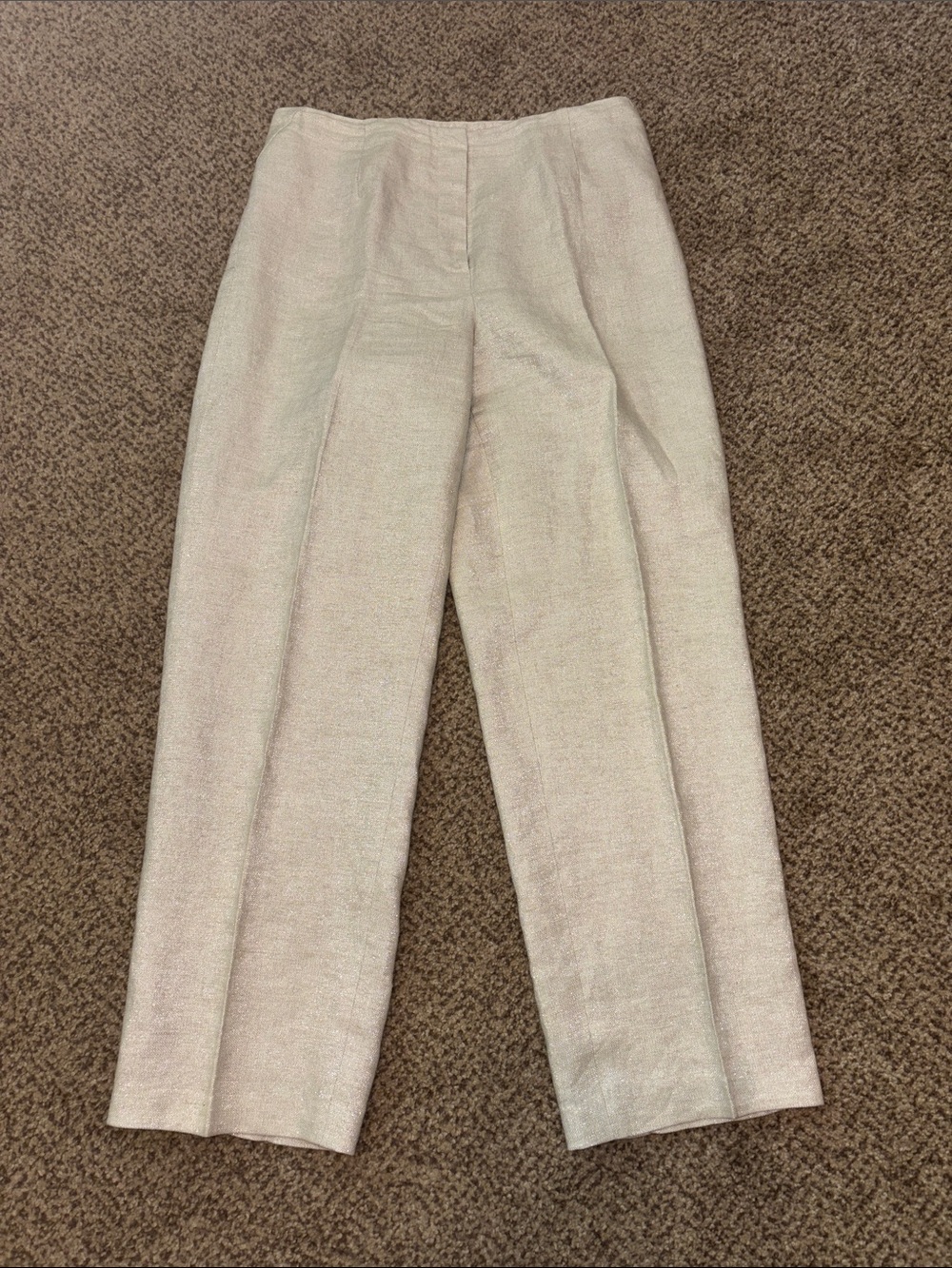 Talbots Cream Straight-Leg High-Rise Trousers 8